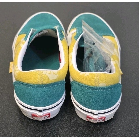 Vans Men 9 Skate Old Skool Aloha Leather Suede Canvas Sneaker Slip‎ On Green main image 8